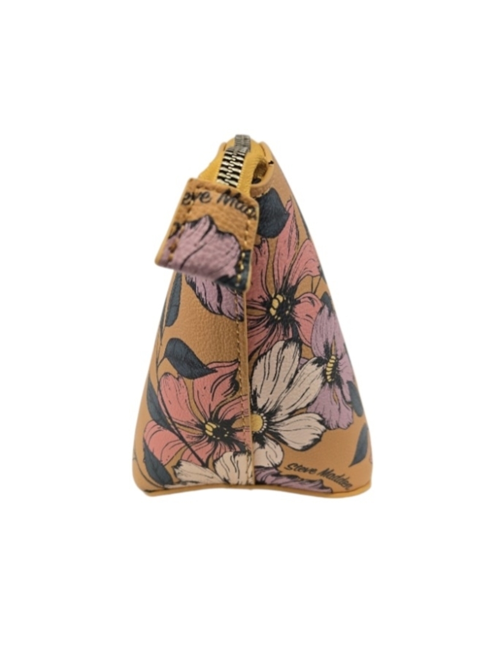 Steve Madden NWT Mustard Floral Wristlet Clutch with Pink and Burgundy Flowers - Picture 3 of 7